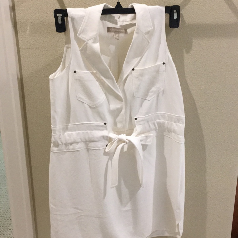 White silky Banana Republic dress